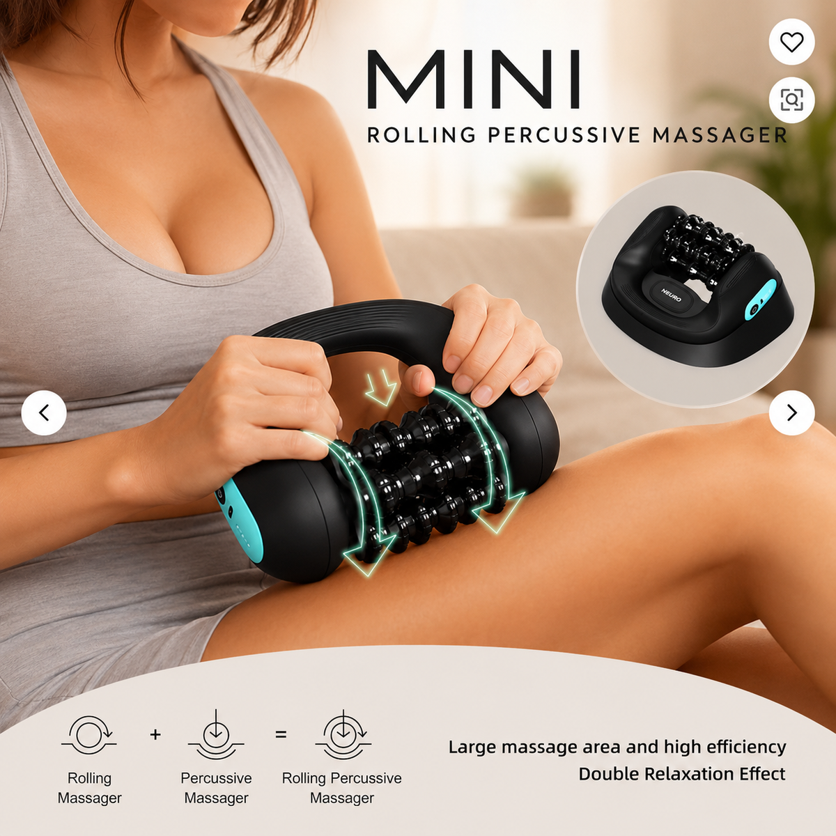 Neuro Mini in use on arm, foot, and calf