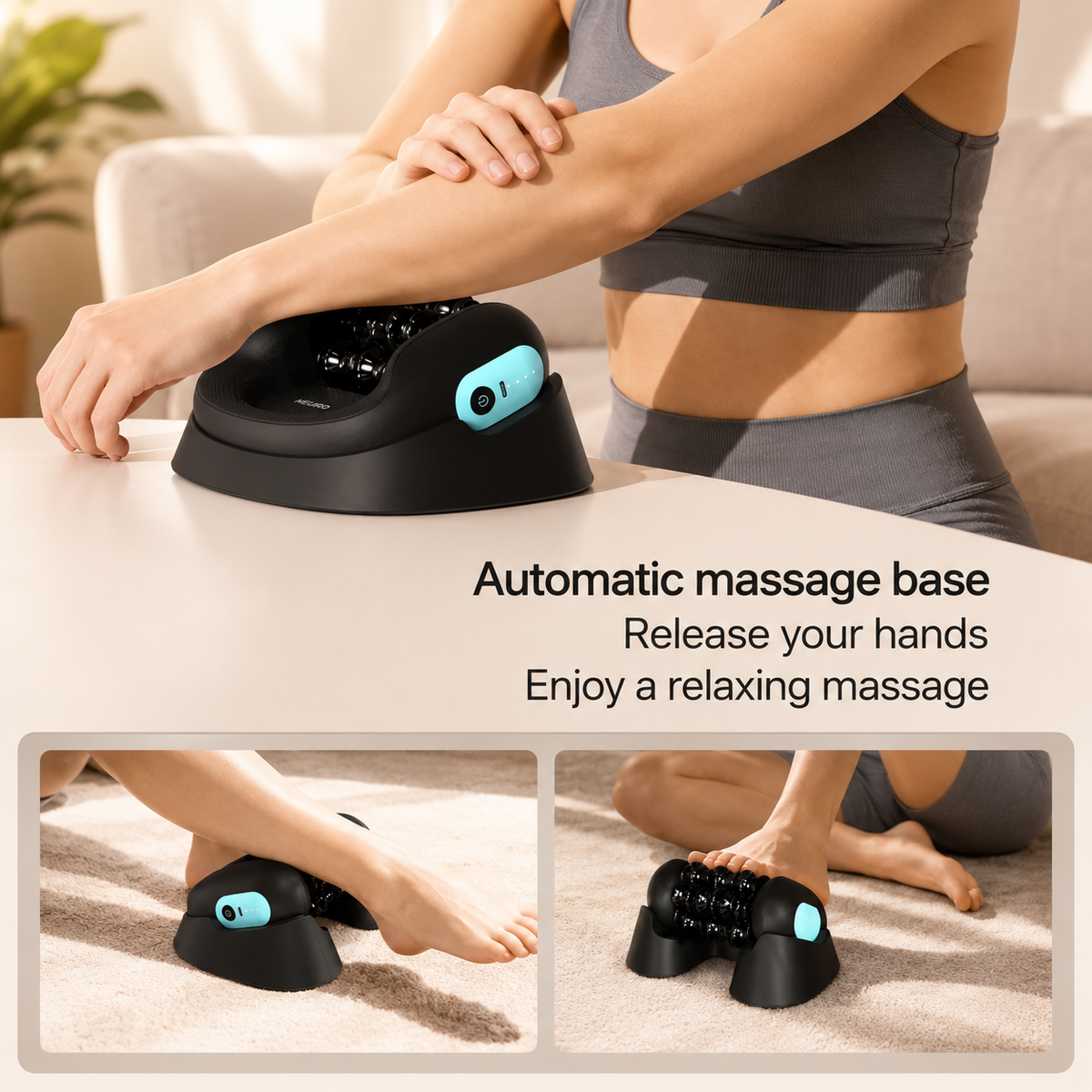 Neuro Mini in its automatic massage charging base